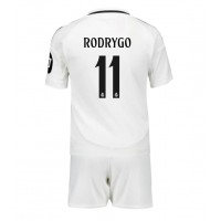 Otroški Nogometni dresi Real Madrid Rodrygo Goes #11 Domači 2024-25 Kratek Rokav (+ Kratke hlače)